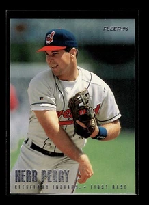 1996 Indians Fleer #12 Herb Perry (EX)(BAS) - Picture 1 of 2