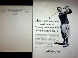 Crawford McGregor & Canby Golf Goods Letterhead Dayton OH + Tommy Armour 1931 Ad