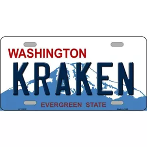 MINI Size 4"x2.2" License Plate Metal Sign for Home Kraken Washington - Picture 1 of 1