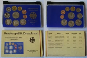 BRD KMS Kursmünzensatz Umlaufmünzenserie 2000 - G - Karlsruhe PP (135193) - Bild 1 von 1