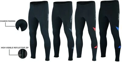 Ento Mens Thermal Cycling Tight Padded Long Pants Zipper Bike Leggings Cold Wear - Image 1 of 4