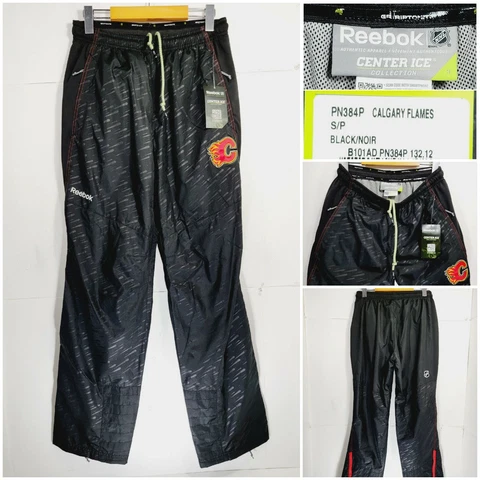 NWT Reebok Center Ice Collection Calgary Flames Small  Athletic Pants Black Cover
