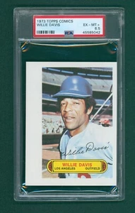 1973 Topps Comics Baseball Card - # 6 Willie Davis, PSA 6.5 EXMT+ - Picture 1 of 2