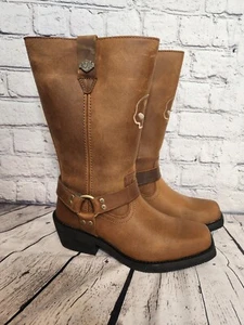 Harley Davidson Korsen Tall Damen WP Leder Motorrad Reitstiefel Größe 8 NEU - Bild 1 von 11