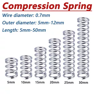 Compression Spring Wire Dia 0.7mm Pressure / Coil Springs A2/304 Stainless Steel - Picture 1 of 9