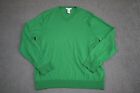 Gap Shirt Adult Extra Large Green V-Neck 100% Italian Merino Wool Sweater Mens