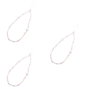  3 Pack Perlen Telefonkette Fräulein Anti Verlorenes Lanyard Dekoratives - Zdjęcie 1 z 12