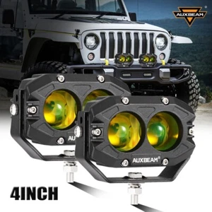 Auxbeam 2 Piezas 4" Luz de Conducción LED Luz de Trabajo Punto Ámbar Pod Luz Camioneta Pickup - Imagen 1 de 12