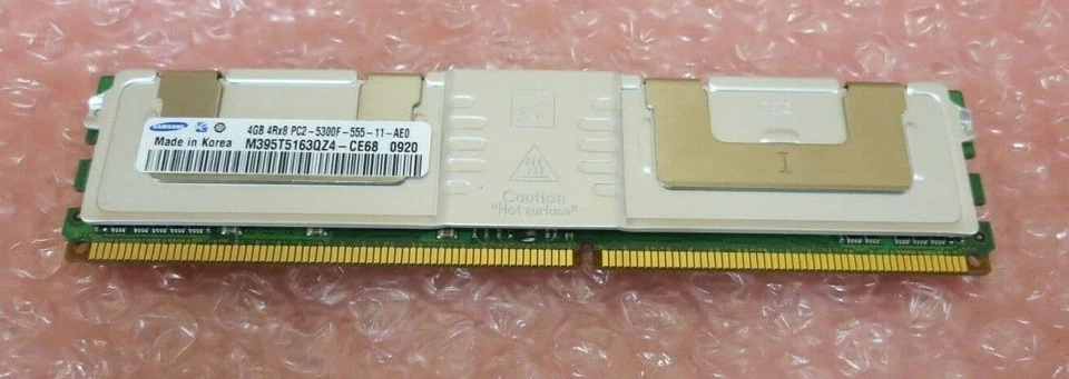 4x4GB 16gb Samsung M395T5163QZ4-CE68 4Rx8 PC2-5300F Server Memory - Image 1 of 1