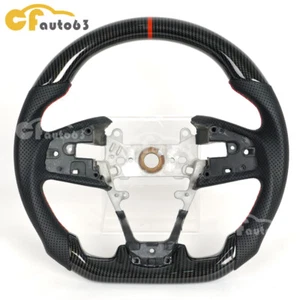 Hydro Dip Carbon Fiber Steering Wheel Fit 16-21 Honda Civic Gen 10th FK1 Type R - Imagen 1 de 11