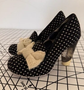 Irregular choice- size 6/6.5 - White Polka Dot- Bow. Pumps - Picture 1 of 7