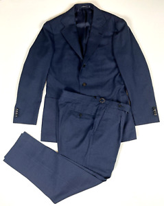 Suitsupply Havana Patch Suit E.Thomas Italy Wool Silk Linen Navy Sz 48R US 38R