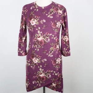 NUEVO CON ETIQUETAS Vestido ceñido al cuerpo de punto floral grande de manga larga floral de Rue 21 para mujer - Imagen 1 de 4