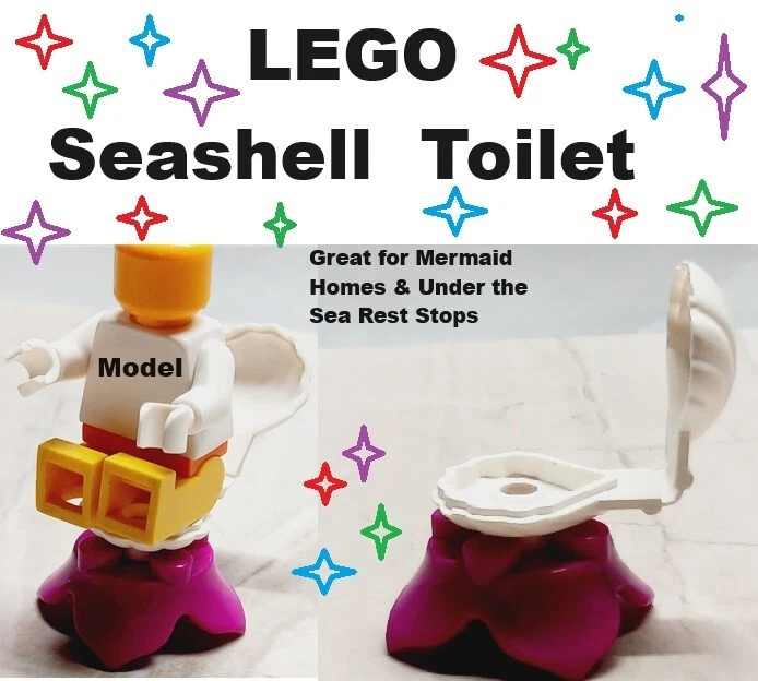 LEGO Inodoro Sirena Baño Descanso Stop Debajo del Mar Merman Relieve Departamento Muebles Foto 1 de 1