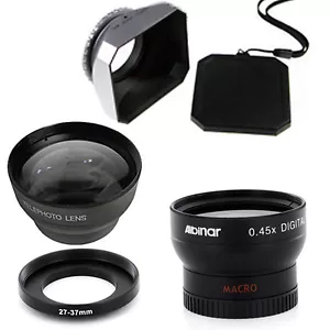 27mm Wide Angle and Telephoto Lenses, DV-s Hood for Canon DC10, DC20, Elura 100 - Picture 1 of 1