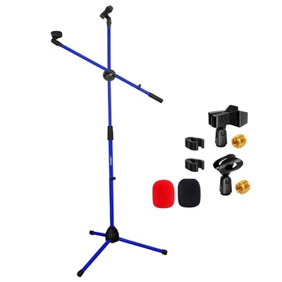 5 Core Microphone Stand Floor Height Adjustable w Extending Telescoping Boom Arm