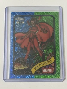 2025 Topps Chrome Marvel Mephisto Blue Green Shimmer /199 - Picture 1 of 2