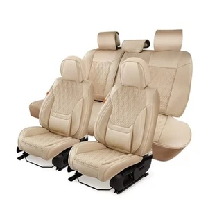 Car Seat Covers Full Set, Breathable Leather Automotive Front and Rear Seat - Picture 1 of 7