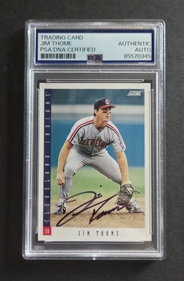 Jim Thome signed Cleveland Indians 1993 Score baseball card Psa authenticated - Image 1 of 2
