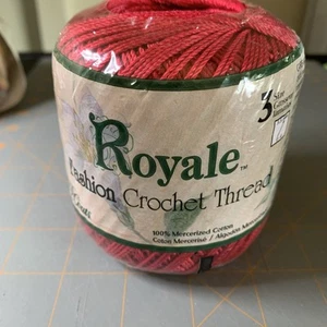 Hilo de ganchillo Royal talla 3 rojo escarlata 150 yardas - Imagen 1 de 5