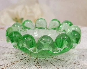 Vintage Emerald Green Bubble Bowl - Picture 1 of 6
