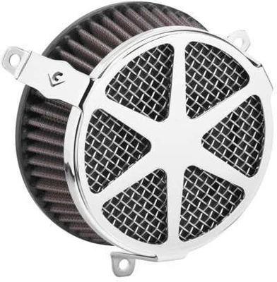 Cobra Air Cleaner Kit - Spoke - Chrome Motorcycle Street Bike 606-0100-04-SB - Image 1 of 3