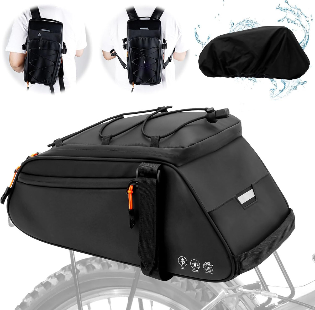 Borsa Bici Posteriore Cremagliera Multifunzionale Pacchetto Zaino Borsa Da Bicicletta MTB Borsa - Foto 8