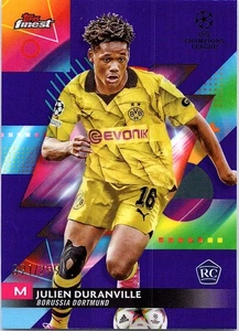 2023-24 Finest UEFA #114 Julien Duranville Purple Refractor - Picture 1 of 2