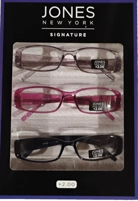 Paquete de 3 gafas de lectura Jones New York exclusivas para mujer +2,00 nuevas multicolores Foto 1 de 3