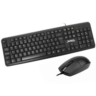 USB Wired Keyboard And Mouse Set Combo UK QWERTY Layout For PC Laptop Full-Size - Image 1 of 4