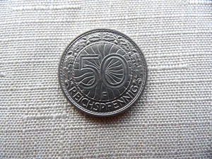 50 Reichspfennig Weimarer Republik von 1935 F ss/vz Nickel aus Sammlung top - Bild 1 von 4