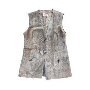 Gilet lungo donna 10 vintage PSI scamosciato western festival equitazione - Foto 1 di 3