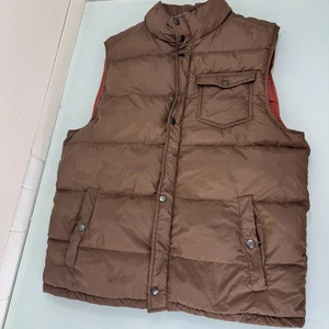 Fossil Puffer Giacca Gilet Uomo Grande L Piumino Isolato Full Zip Marrone - Foto 1 di 7