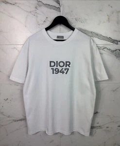 T-shirt Dior 1947 logo vestibilità rilassata manica corta bianca taglia L - Foto 1 di 24