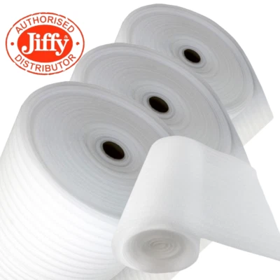 JIFFY FOAM ROLLS 500/750/1500MM 1/1.5/2.5/4MM THICK FOR PACKING WRAPPING POSTING