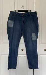 Style & Co Woman Mid-Rise Curvy Skinny Leg Denim Jeans w/ Patches Plus Size 20W - Picture 1 of 16