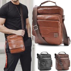 Borsello Uomo Tracolla tasche GM vera Pelle Lavoro Vintage Grande marrone nero - Imagen 1 de 19