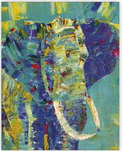 Wandbild aus Holz, Motiv "Elefant", 45 x 52 cm