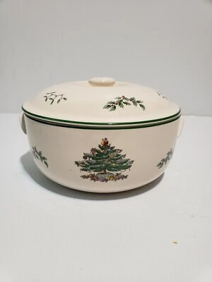 Spode Christmas Tree  Casserole Baking Dish with Lid No Box - Image 1 of 4