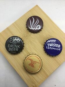 4 PC Lot Micro-Macro Brewery Bottle Caps Vintage & Vintage Inspired New 1039