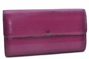 Auth Louis Vuitton Epi Portefeuille Sarah Long Wallet Purple M6374K LV 6207A
