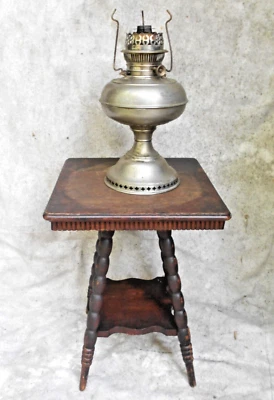 ANTIGUO ROBLE MINIATURA VENDEDOR MUESTRA CARRETE MESA AUXILIAR TORNEADA ~ SOPORTE PARA PLANTAS Foto 1 de 4