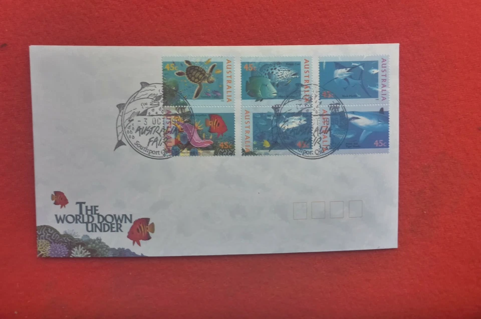 1995 WORLD DOWN UNDER FIRST DAY COVER  SOUTHPORT DOLPHIN POSTMARK  - Image 1 of 1