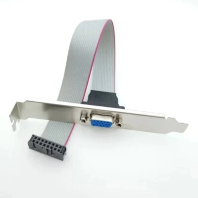 Mainboard Graphics Card VGA 2.54mm 16P Female To 15P Bracket GPU Extension Cable - Image 1 of 4