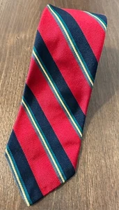 MENS VINTAGE ROBERT TALBOTT for SQUIRE SHOP  3" REPP TIE STRIPED  NAVY BLUE RED - Picture 1 of 8