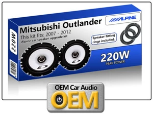 Mitsubishi Outlander rear Door speakers Alpine car speaker kit + Adapter Pods - Picture 1 of 2