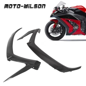For Kawasaki ZX-10R 2011 Motorcycle Front Right Lips 100% Carbon Fiber-Gloss BK - Picture 1 of 15