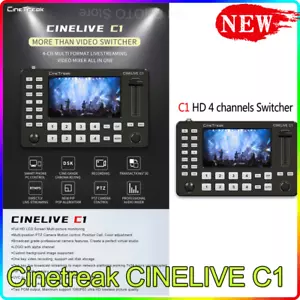 Cinetreak CINELIVE C1 FHD Live-Streaming Swithcer 4-CH Video Multi-view Record - Picture 1 of 6