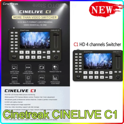 Cinetreak CINELIVE C1 FHD Live-Streaming Swithcer 4-CH Video Multi-view Record - Image 1 of 4