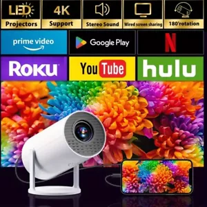 Mini 180º 1080p Smart Beam Mini Projector - Wired USB Home Office Entertainment - Picture 1 of 11